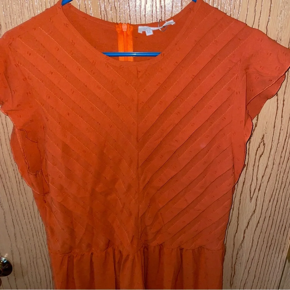 Amazon Orange Flutter Sleeve Maxi Dress - New - Picture 7 of 7